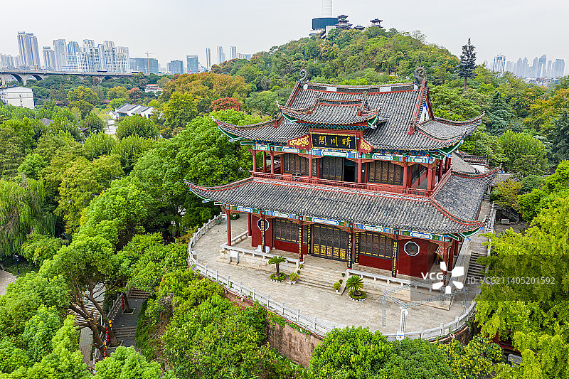 航拍湖北武汉晴川阁景区图片素材