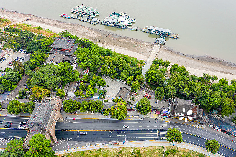 航拍湖北武汉晴川阁景区图片素材