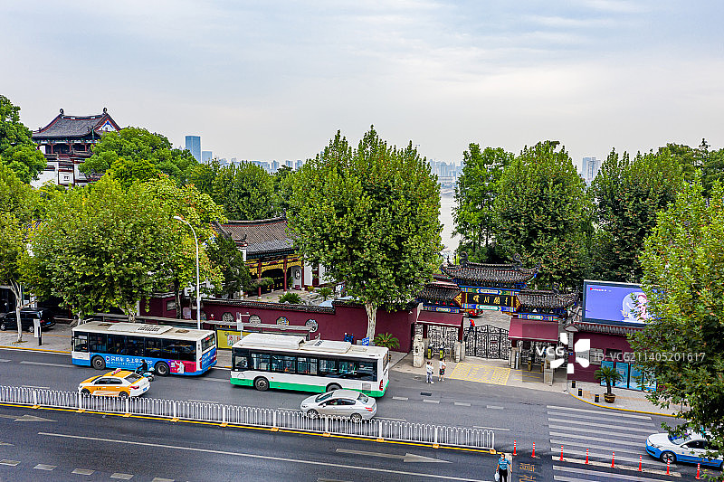 航拍湖北武汉晴川阁景区图片素材