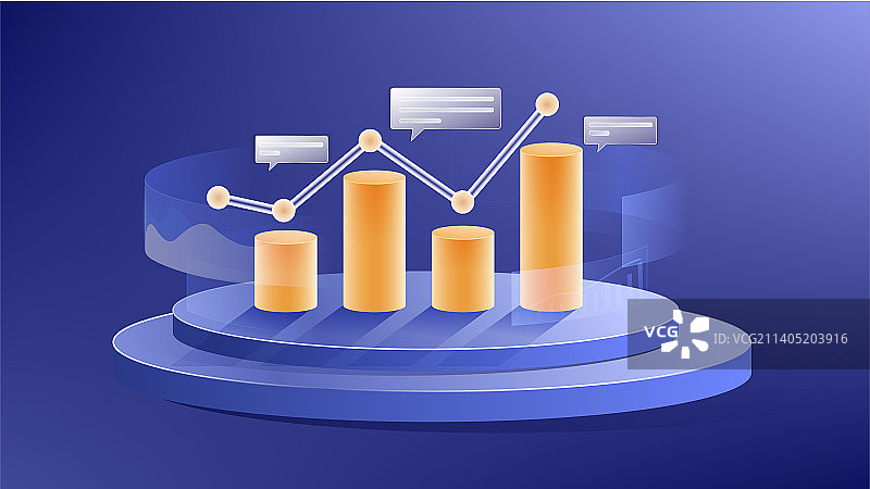 金融理财柱状图趋势图图片素材