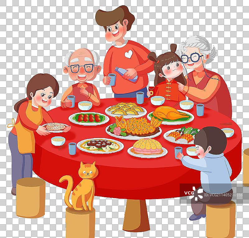 一家人聚餐免扣元素图片素材