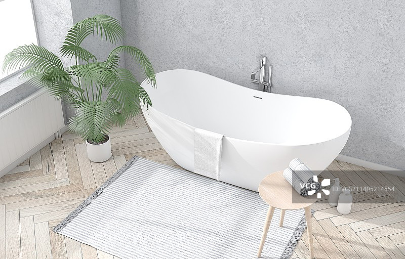 时尚现代的浴室内部环境图片素材