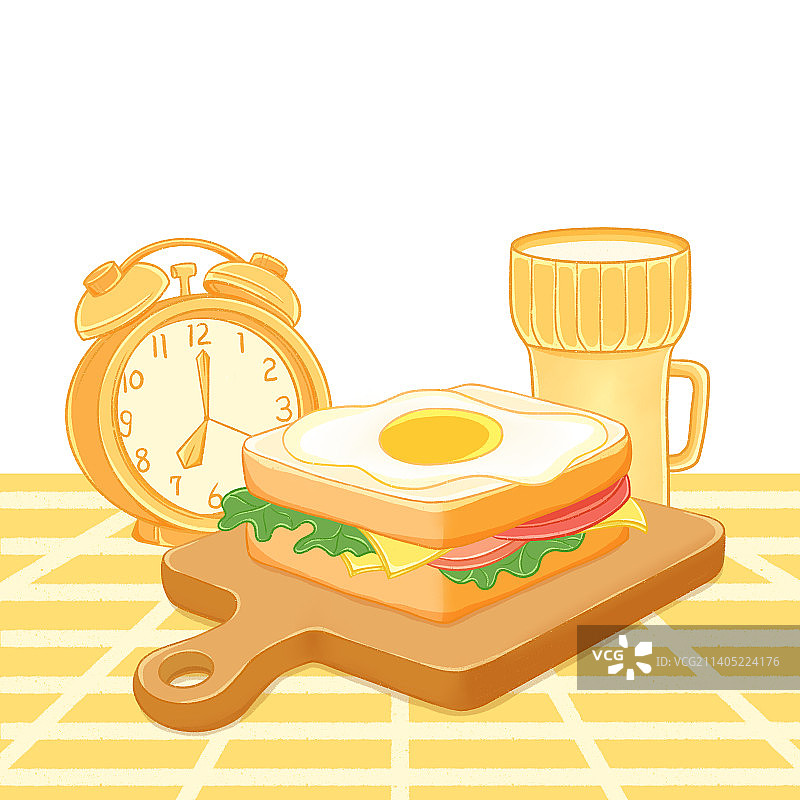 健康饮食早餐牛奶面包图片素材