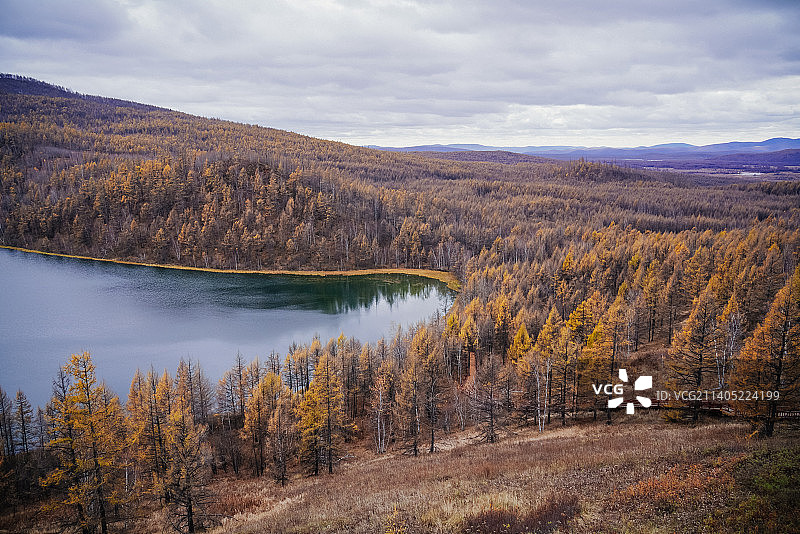 阿尔山国家森林公园秋色-驼峰岭天池图片素材