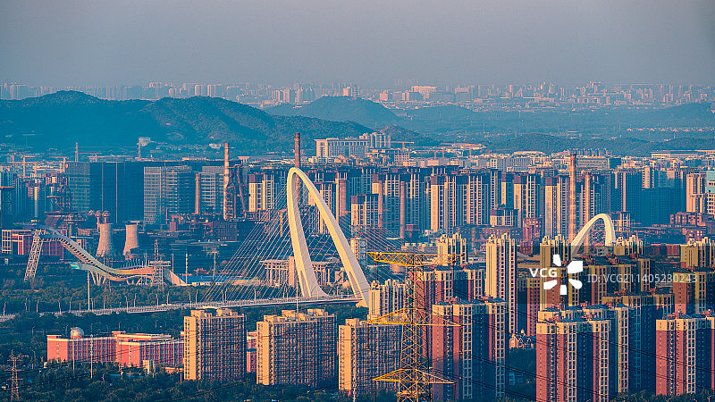 首钢大桥余晖图片素材