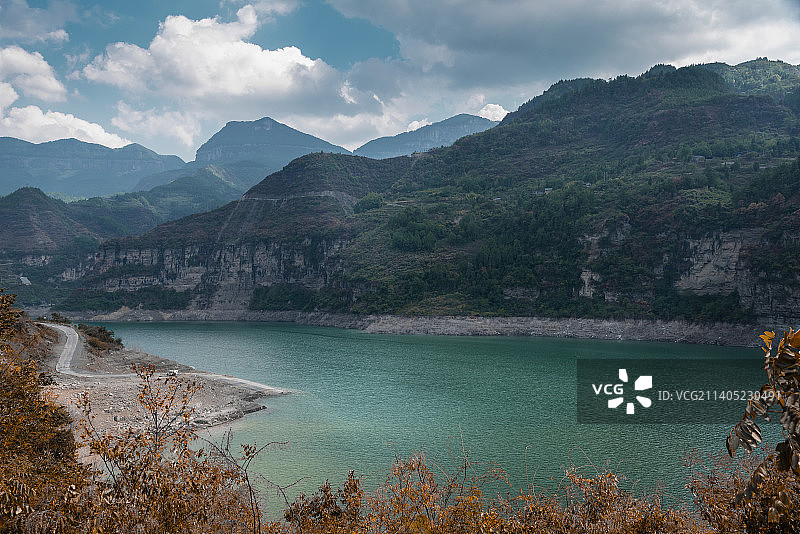 金山湖的湖光山色图片素材