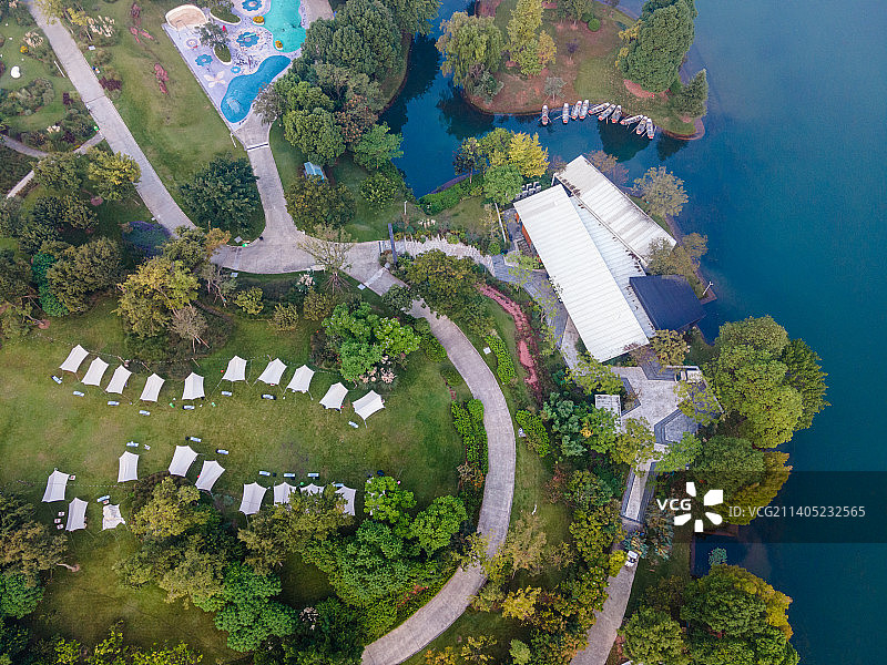 麓湖生态水城露营营地风光图片素材