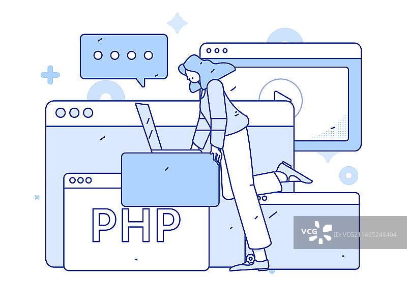 编程教学开发扁平矢量概念运营插画图片素材