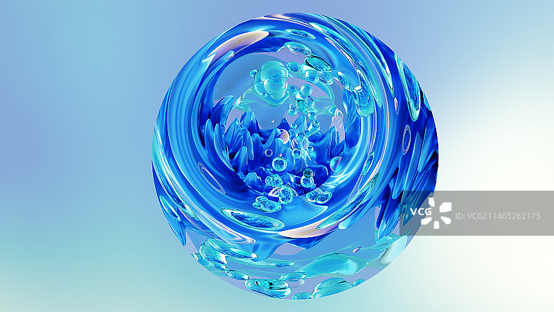 万花筒下的玻璃材质抽象几何图片素材