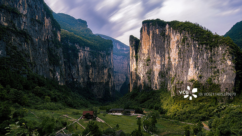 重庆奉节旱夔门，世界上最大的“山门图片素材