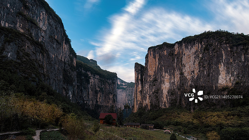 重庆奉节旱夔门，世界上最大的“山门图片素材