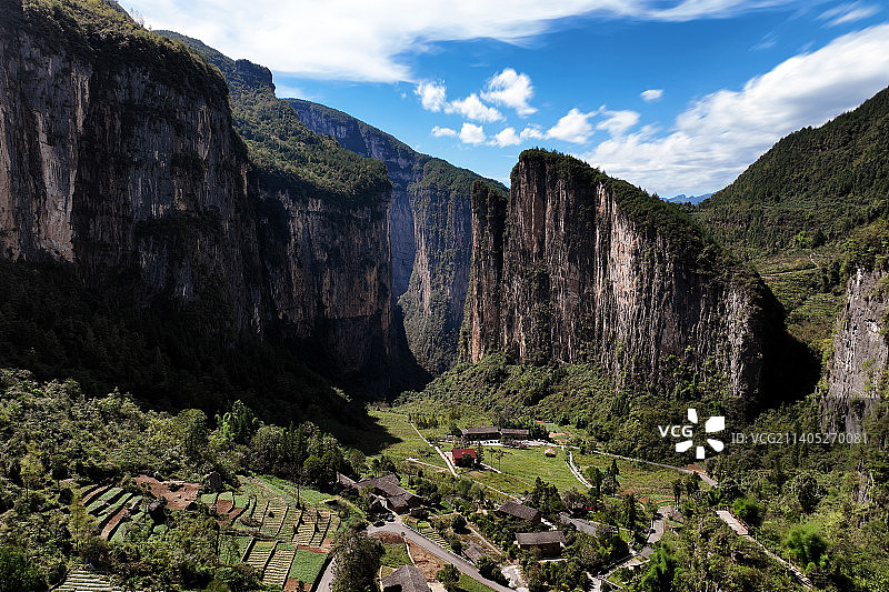 重庆奉节旱夔门，世界上最大的“山门图片素材