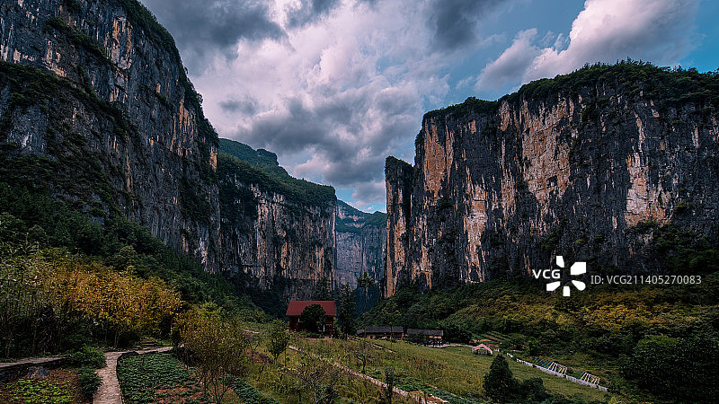 重庆奉节旱夔门，世界上最大的“山门图片素材