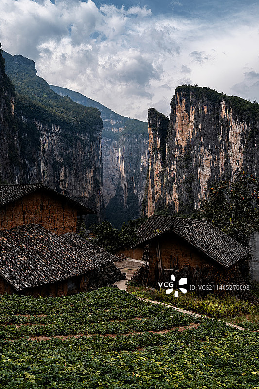 重庆奉节旱夔门，世界上最大的“山门图片素材