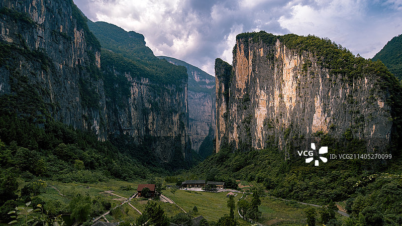 重庆奉节旱夔门，世界上最大的“山门图片素材