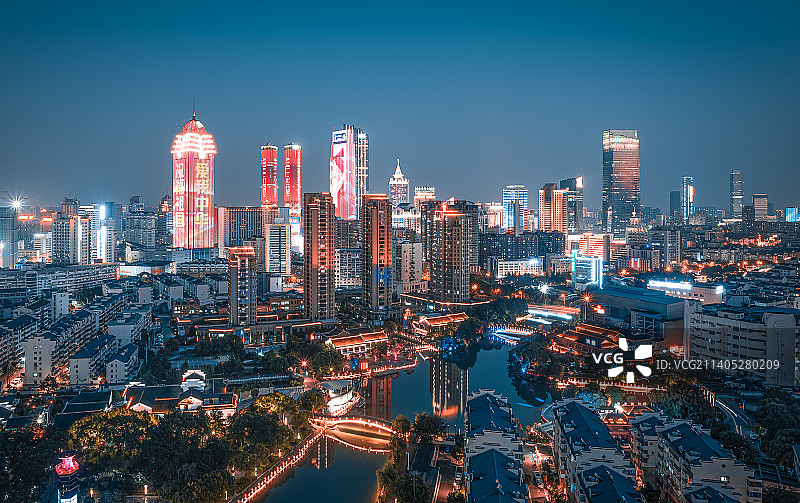 江苏无锡城市天际线图片素材