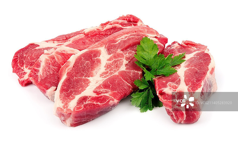 白色背景上的肉特写图片素材