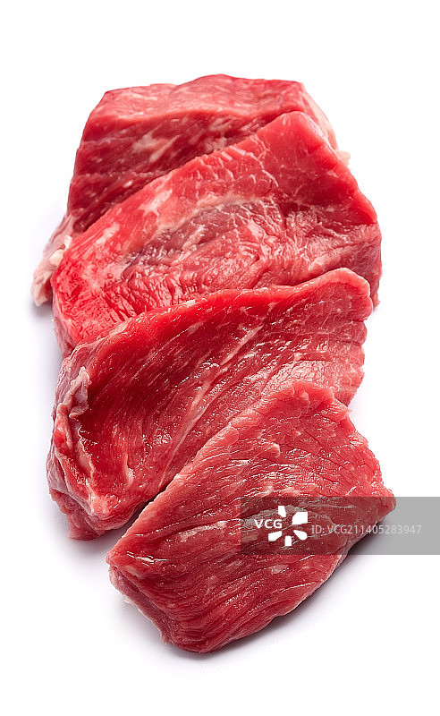 白色背景上的肉类特写图片素材