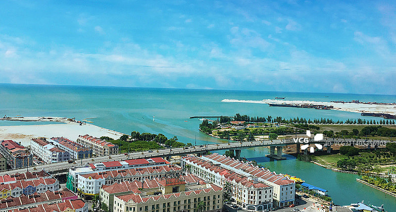 远眺马六甲海峡图片素材