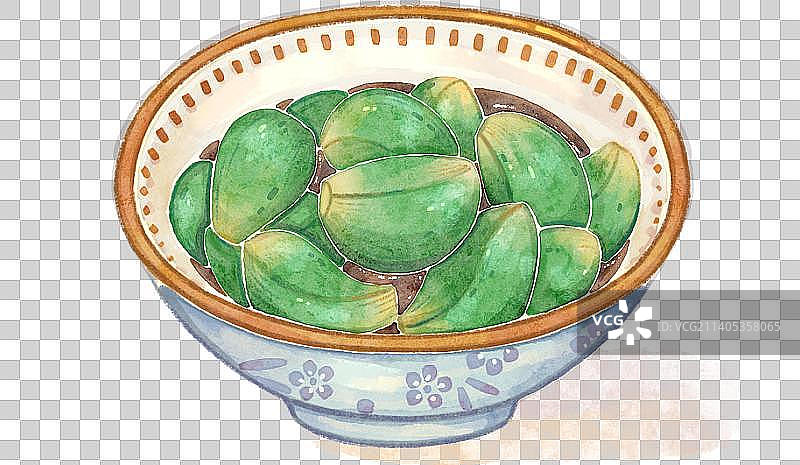 手绘水彩治愈小菜腌蒜腊八蒜图片素材