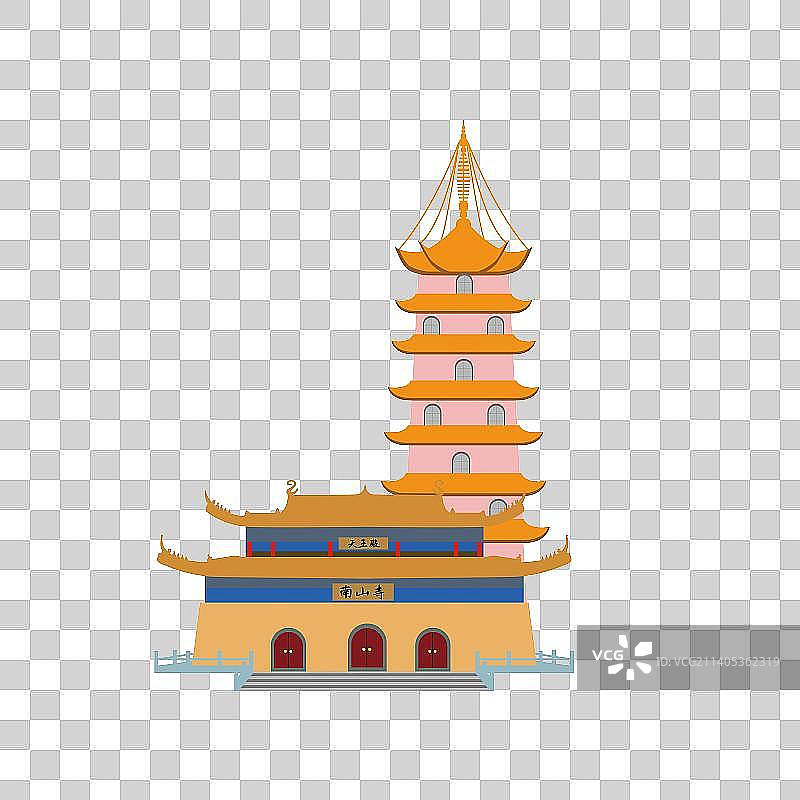 南山寺寺庙塔建筑江苏南通通州特色建筑图片素材