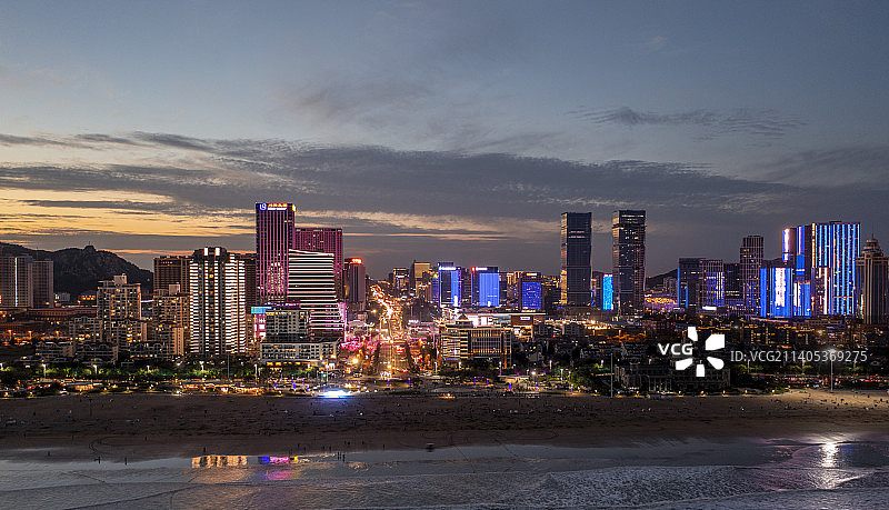 崂山区城区夜景图片素材