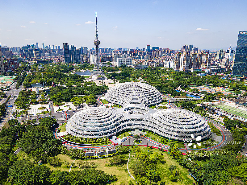 航拍全景图佛山岭南明珠体育馆图片素材