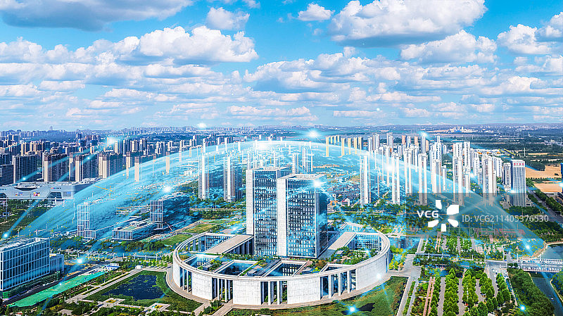 济宁新城大厦北湖新区科技感城市图片素材
