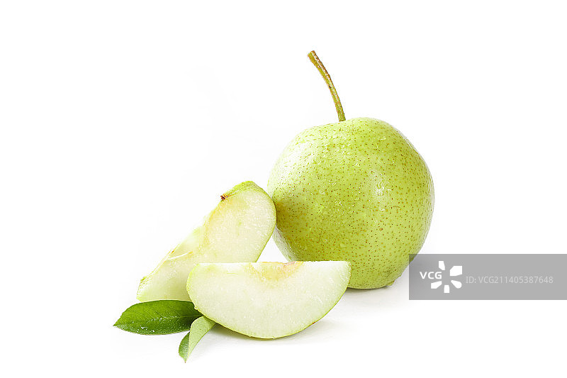 白底上的新鲜早酥梨图片素材