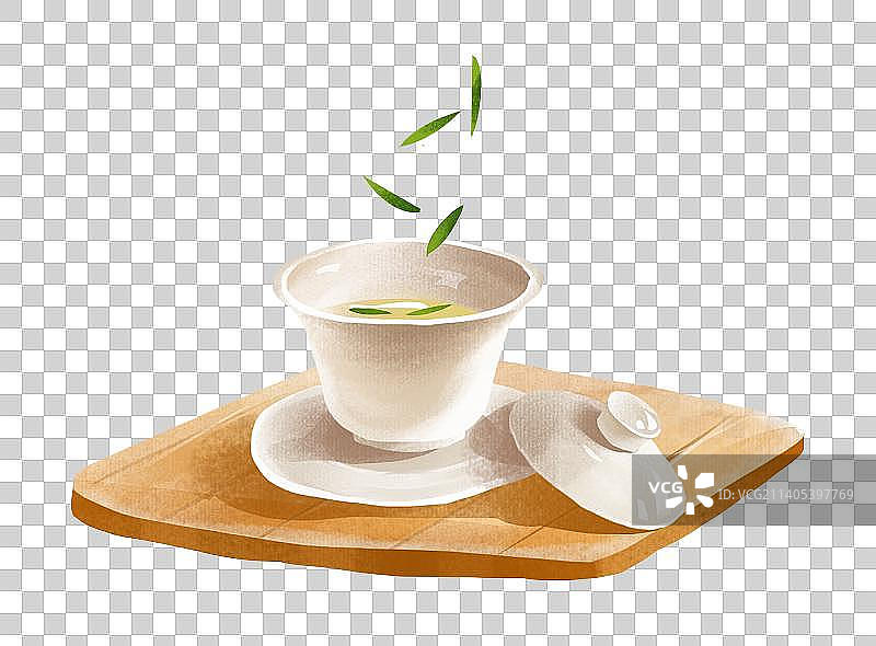 中国传统茶文化元素插画图片素材