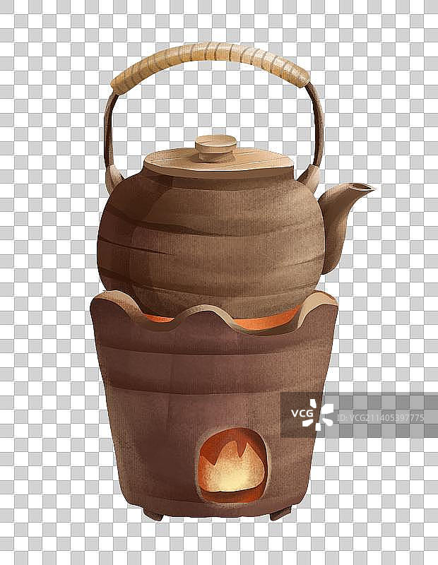 中国传统茶文化元素插画图片素材