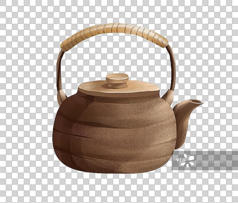 中国传统茶文化元素插画图片素材