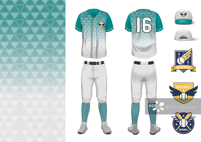 逼真的棒球服样机套装图片素材