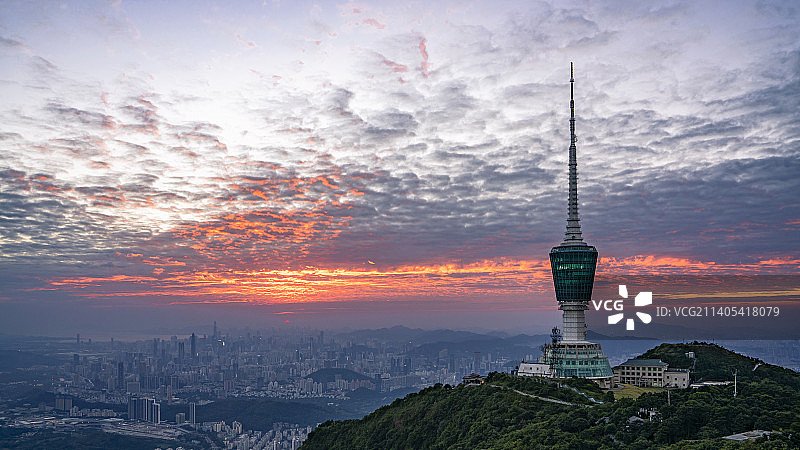 航拍深圳小梧桐电视塔城市天际线建筑图片素材