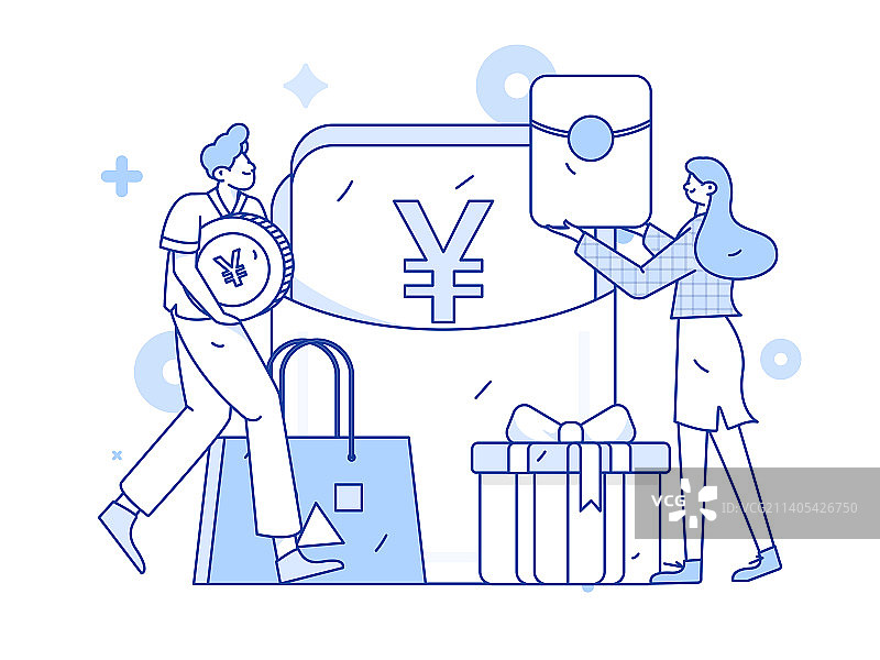 网购电商扁平矢量概念运营插画图片素材