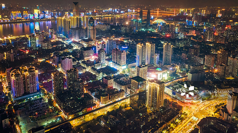 武汉汉口江汉路步行街城市夜景图片素材