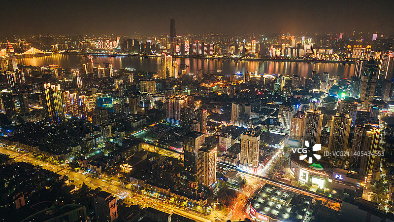 武汉汉口江汉路步行街城市夜景图片素材