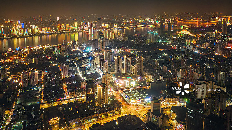 武汉汉口江汉路步行街城市夜景图片素材