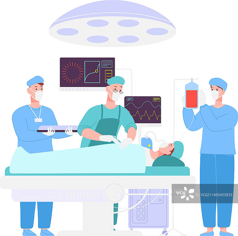 医疗手术：医生治疗病人图片素材