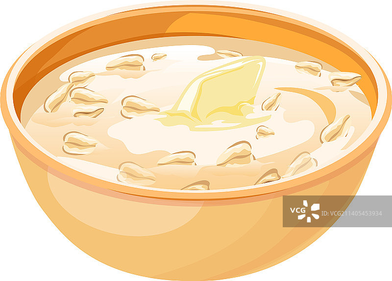 卡通牛奶麦片早餐粥碗图标图片素材