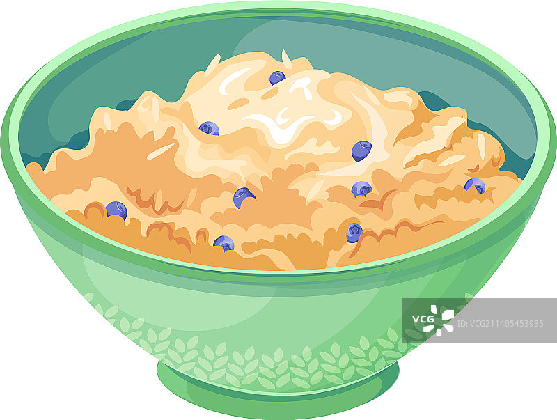 卡通早餐谷物绿色碗图片素材