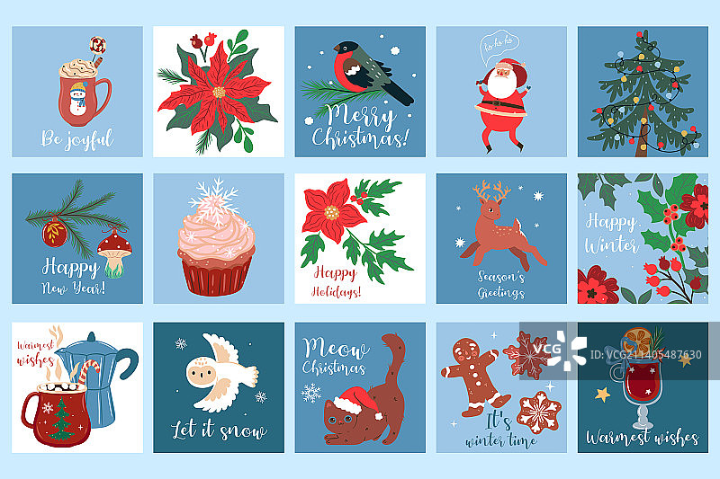 可爱的圣诞卡片图案图片素材