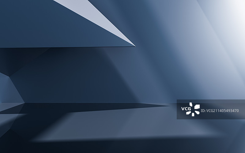 创意几何体建筑空间3D渲染图片素材