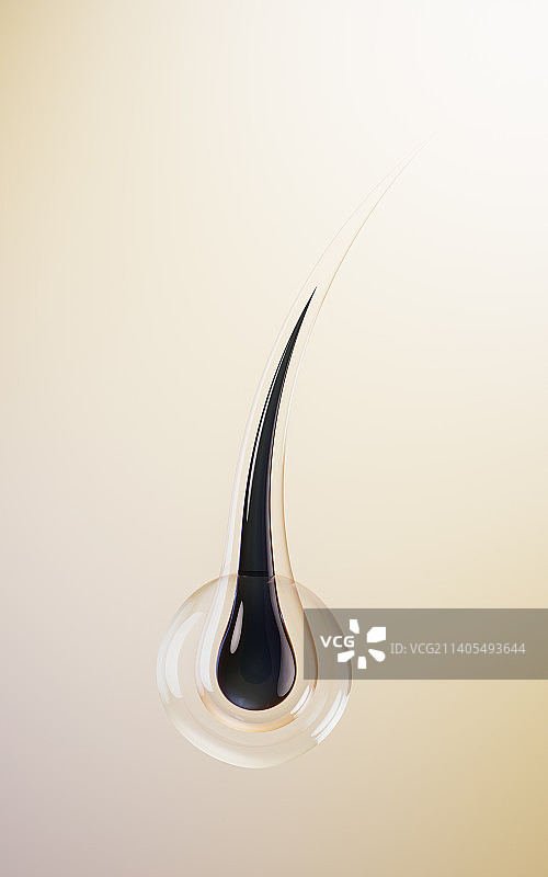 单根的头发3D渲染图片素材