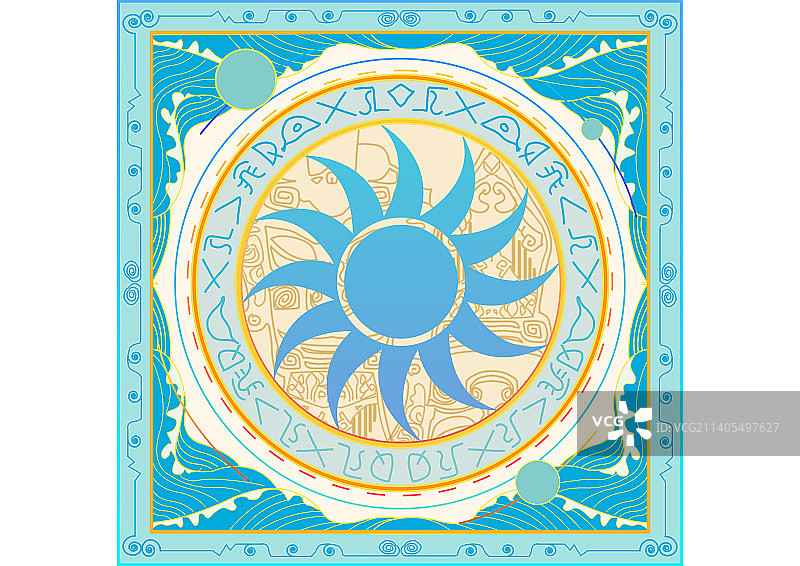 三星堆原创丝巾设计图片素材