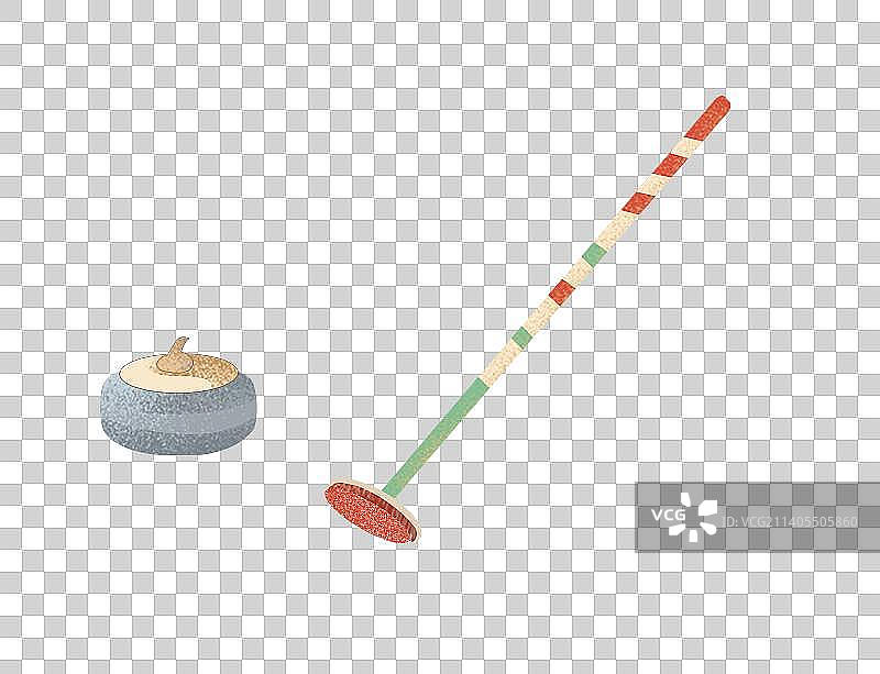 冰壶和冰壶刷图片素材