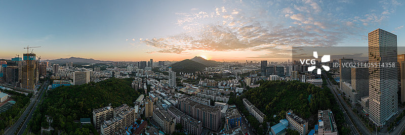 深圳塘朗山日出朝霞城市风光图片素材