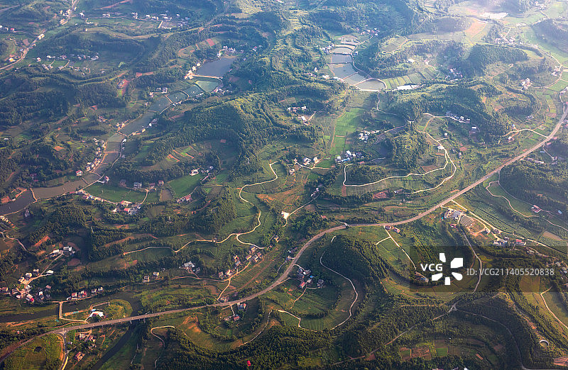 四川简阳公路田园风光图片素材