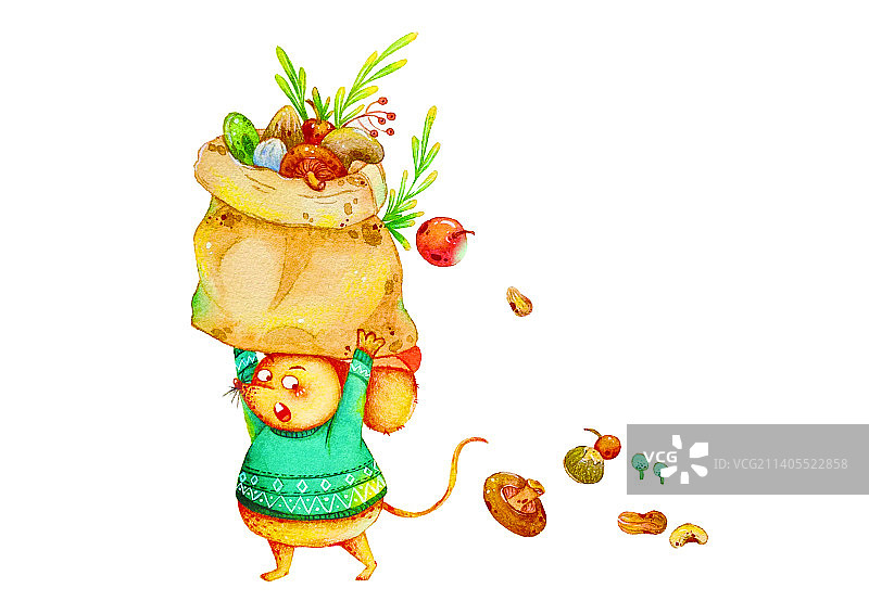 手绘插画｜大力鼠图片素材