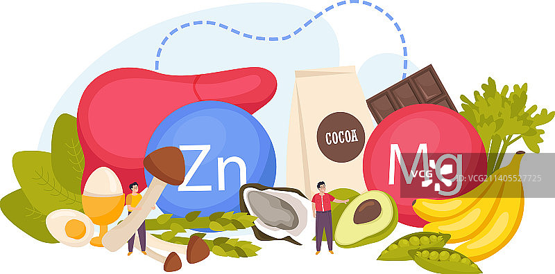 锌镁食物成分扁平风设计图片素材